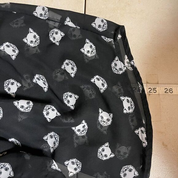 No Boundaries Cat Sheer Button Up Sleeveless BlouseLarge 11/13 - Picture 12 of 12